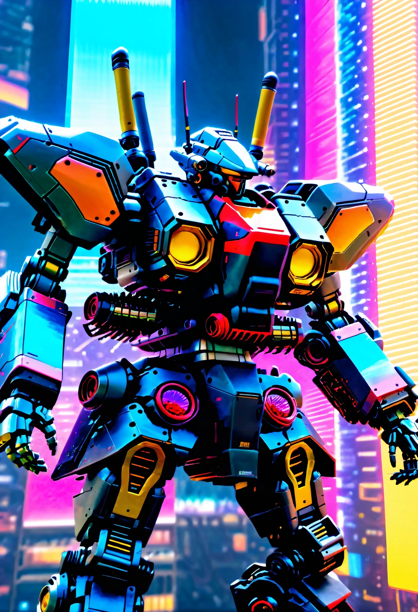 (RRS), a (((mecha))) ,cyberpunk giant robot, cyberworld, skyscraper, matrix, masterpiece, digital world, (best quality, 8k, ultra-detailed, photorealistic:1.4), very aesthetic, absurdres, depth of field, chromatic_aberration, dynamic_angle, code and digital, highly detailed mechanical parts, intricate machinery, futuristic cityscape, neon lights, atmospheric lighting, dramatic shadows, intricate cyberpunk aesthetic, complex machinery, advanced technology, cinematic composition, hyper-detailed textures,codeandigital, c0dean0igital, cyberw0rlds,