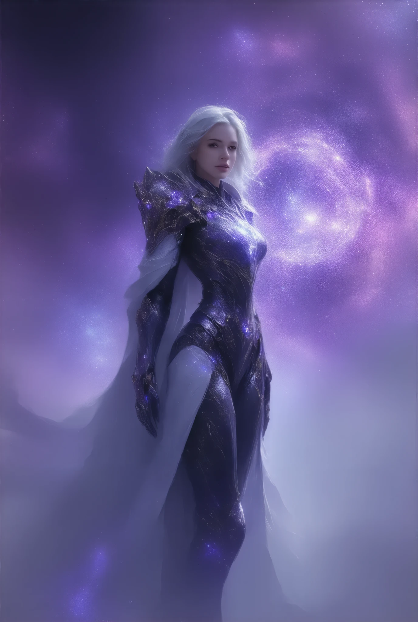 space war, 8K resolution, masterpiece, Highest quality, Award-winning works, unrealistic, Only sexy women, healthy shaped body, Age 25, White wavy long hair, hair band, 、((large breasts:1.2), (huge breasts:1.2), (Uplifted and well-defined bust:1.2), (lifted chest:1.2), (perky breasts :1.2),(deep cleavage:1.4), (Beautiful salmon pink erect nipples:1.5)) and a huge waist, (sexy long legs, whole body picture:1.5), , Space Commander&#39;s Armor, Complex Armor, royal coat of arms, elegant, Very detailed, Digital Painting, artステーション, コンセプトart, Smooth, Sharp focus, shape, artジャム、Greg Rutkowski、Alphonse Mucha、William Adolphe Bouguereau、art：Stephanie Law , Magnificent cosmic background, Royal Jewel, nature, Full Shot, Symmetric, Greg Rutkowski, Charlie Bowwater, beep, Unreal 5, Surreal, Dynamic Lighting, ファンタジーart, Complex colors, Colorful magic circle, flash,  dynamic sexy pose,  A robot suit with a complex structure, Complex colorsのロボットスーツ, Tight robot suit, space war, Movie battle scenes,