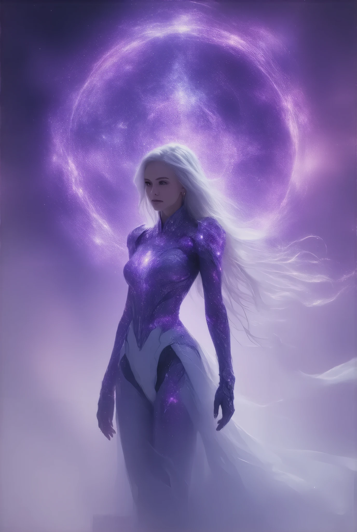 space war, 8K resolution, masterpiece, Highest quality, Award-winning works, unrealistic, Only sexy women, healthy shaped body, Age 25, White wavy long hair, hair band, 、((large breasts:1.2), (huge breasts:1.2), (Uplifted and well-defined bust:1.2), (lifted chest:1.2), (perky breasts :1.2),(deep cleavage:1.4), (Beautiful salmon pink erect nipples:1.5)) and a huge waist, (sexy long legs, whole body picture:1.5), , Space Commander&#39;s Armor, Complex Armor, royal coat of arms, elegant, Very detailed, Digital Painting, artステーション, コンセプトart, Smooth, Sharp focus, shape, artジャム、Greg Rutkowski、Alphonse Mucha、William Adolphe Bouguereau、art：Stephanie Law , Magnificent cosmic background, Royal Jewel, nature, Full Shot, Symmetric, Greg Rutkowski, Charlie Bowwater, beep, Unreal 5, Surreal, Dynamic Lighting, ファンタジーart, Complex colors, Colorful magic circle, flash,  dynamic sexy pose,  A robot suit with a complex structure, Complex colorsのロボットスーツ, Tight robot suit, space war, Movie battle scenes,