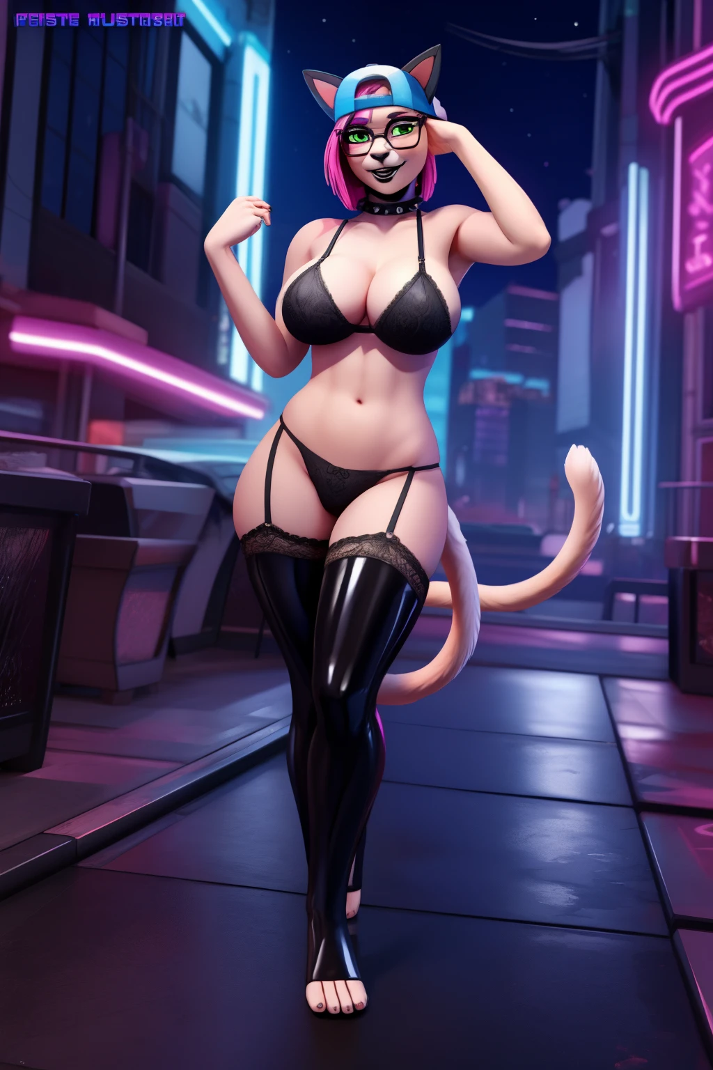 a photorealistic, highly detailed, 1girl, shiny, with a feline-inspired cat ears and tail, perfect anatomy, beautiful detailed eyes, beautiful detailed lips, extremely detailed face, longeyelashes, anthro cat girl, striking a confident, alluring pose, in a dramatic, moody lighting, cinematic composition, hyper realistic, 8k, detailed background, ultra-detailed, (best quality,4k,8k,highres,masterpiece:1.2),ultra-detailed,(realistic,photorealistic,photo-realistic:1.37),dramatic lighting,moody atmosphere, big eyes, cute, happy facial expression, cute pose, soft fur, green hair, vex, badyiffymix41, big ass, wearing clothes, big breasts