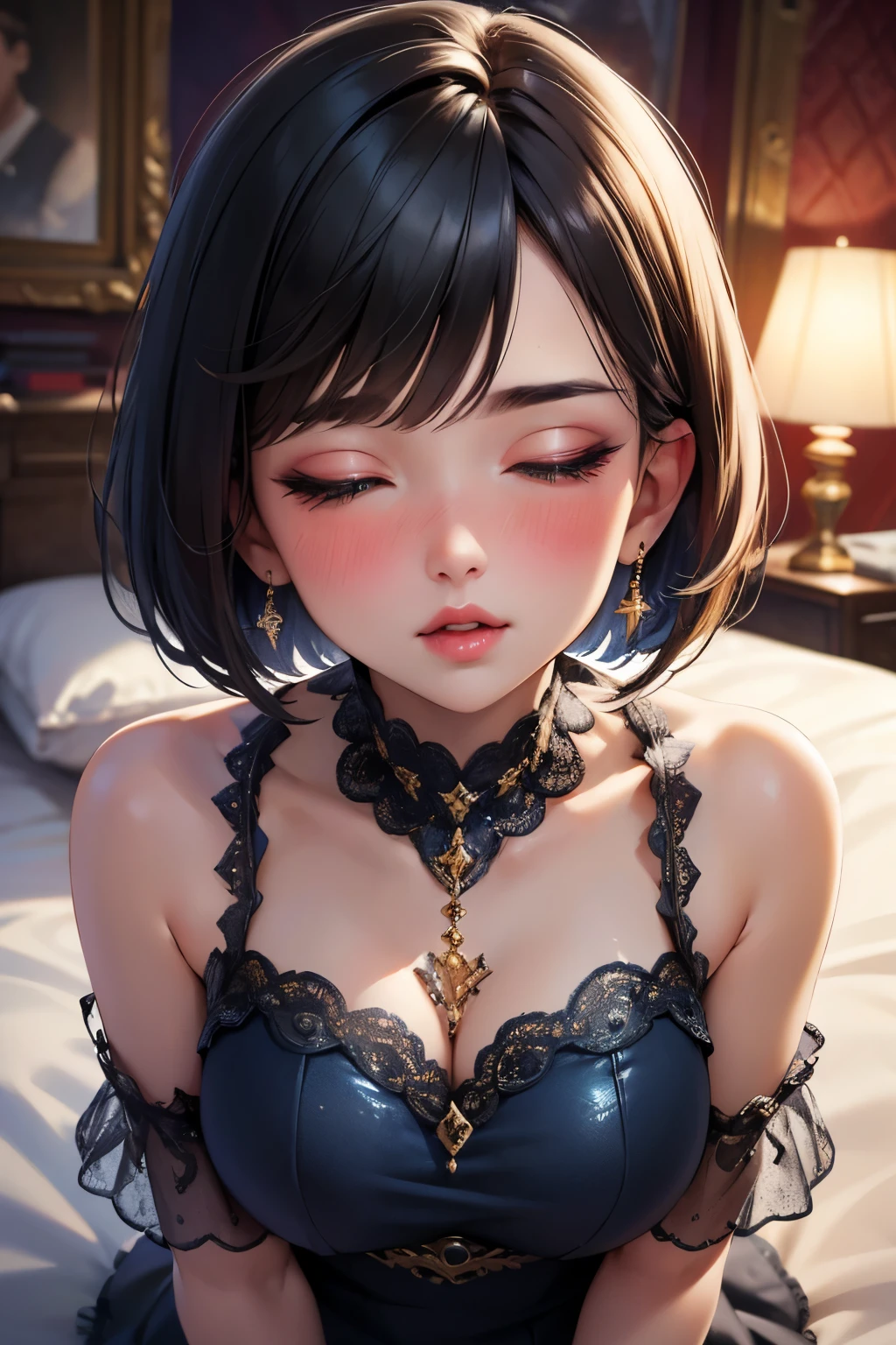 (8K,best qualityer,tmasterpiece,full bodyesbian,realisticlying,Very fine face),1 The girl's eyebrows are thin,The nose and mouth are small,A ball head,Not tall,Slim figure,largeeyes,long eyelasher,very vey very detailed face