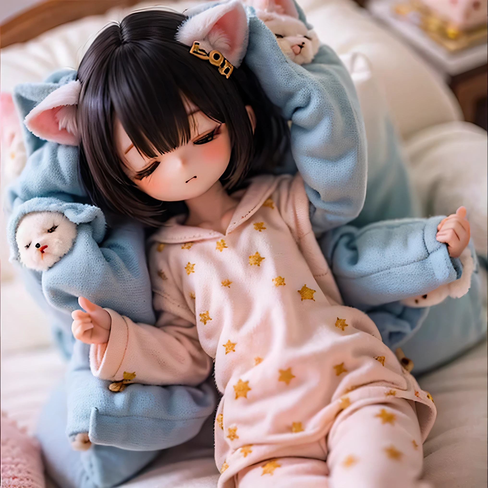 Shiba Inu Girl Chibi Pajamas、Sleeping in bed