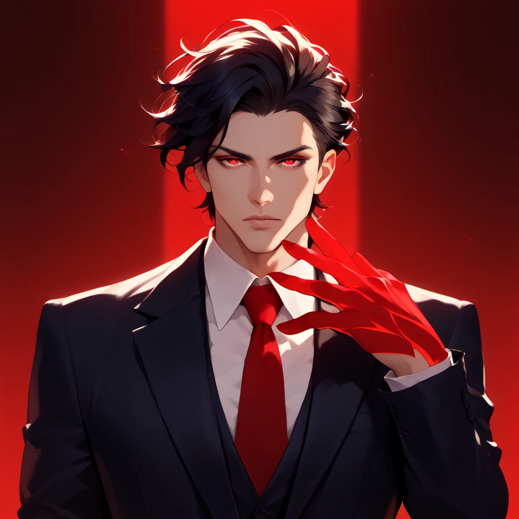 In front of the door stood a man in a suit and tie, handsome guy in demon killer art, johan liebert mixed with alucard, johan liebert mixed with dante, Tall anime guy with blue eyes, shigenori soejima illustration, Anime portrait of a handsome man, Anime handsome man, zerochan art, handsome male vampire