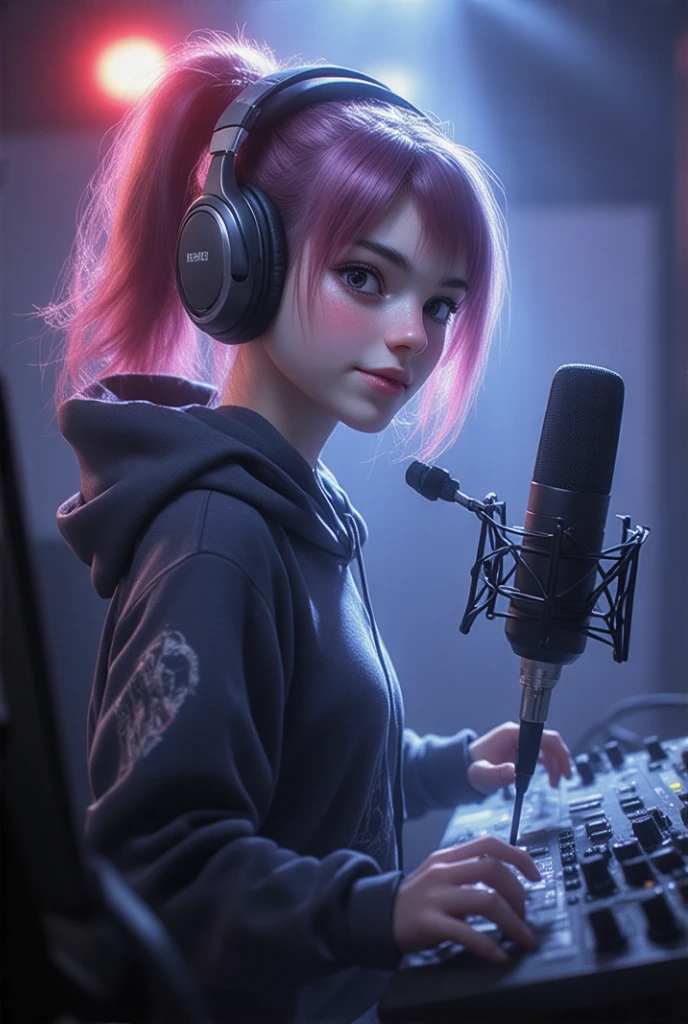 girl wearing headphones,  microphone speaker ,  masterpiece fails,  Best quality ,  amazing quality,  very aesthetically pleasing , absurd, newest , #character
#anime
#Oppein
#anime Красотка