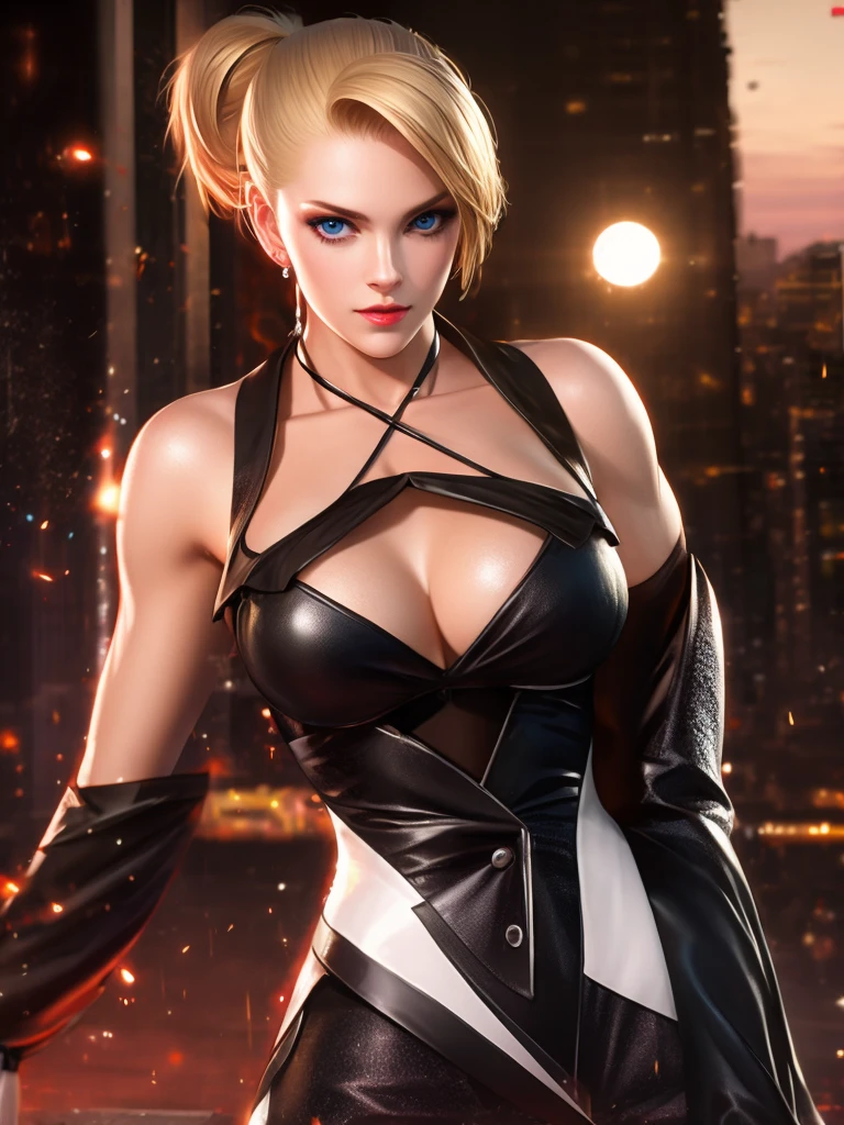 Scarlet Johannson cosplaying as a Naughty Uchiha Ninja from Naruto in stripper outfit. she is nearly wearing nothing and what she has on is extremely revealing it makes her blush and she has glowing red eyes, Stunningly shaped body that makes men drool, dynamic lighting with high contrast, exceptional quality & attention to all details, DD cup 