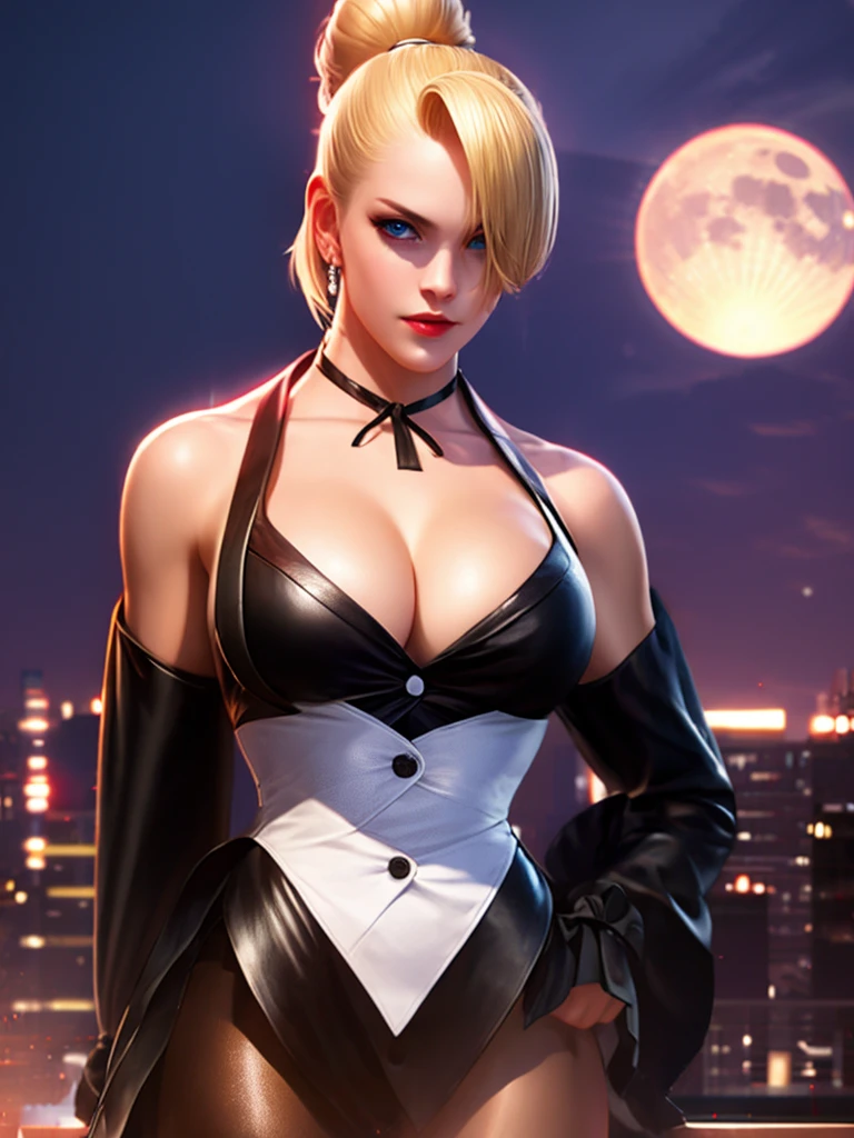 30 year old woman, alone, alone, athletic, sensual, blonde hair tied up with long bangs in front, ultra detailed, digital art, moonlight, cinematic, ultra sharp focus, award-winning photography, perfect contrast, high sharpness, depth of field, ultra detailed photography, global illumination, smooth, ultra high definition, 8k, Unreal Engine 5, ultra sharp focus, award winning photography, Artstation trends,
