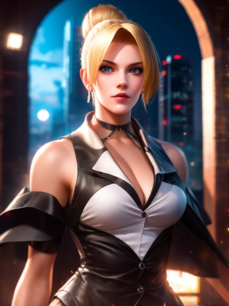 30 year old woman, alone, alone, athletic, sensual, blonde hair tied up with long bangs in front, ultra detailed, digital art, moonlight, cinematic, ultra sharp focus, award-winning photography, perfect contrast, high sharpness, depth of field, ultra detailed photography, global illumination, smooth, ultra high definition, 8k, Unreal Engine 5, ultra sharp focus, award winning photography, Artstation trends,
