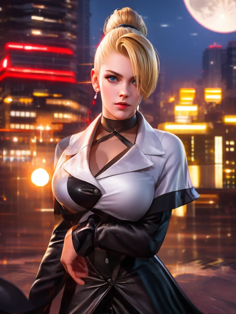 30 year old woman, alone, alone, athletic, sensual, blonde hair tied up with long bangs in front, ultra detailed, digital art, moonlight, cinematic, ultra sharp focus, award-winning photography, perfect contrast, high sharpness, depth of field, ultra detailed photography, global illumination, smooth, ultra high definition, 8k, Unreal Engine 5, ultra sharp focus, award winning photography, Artstation trends,
