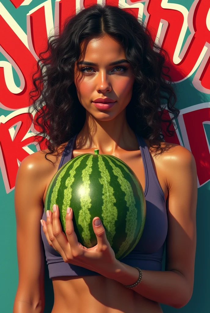 (extra detailed body、extra detailed face、best qualtiy:1.2)、femele、looking at the viewers、(Afro Hair、Round psychedelic sunglasses)、(Broccoli in the background:1.4)