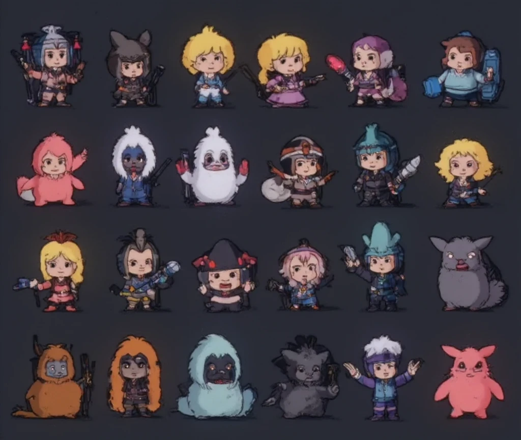 2d game characters, flat 2d cartoon style, no background - SeaArt AI