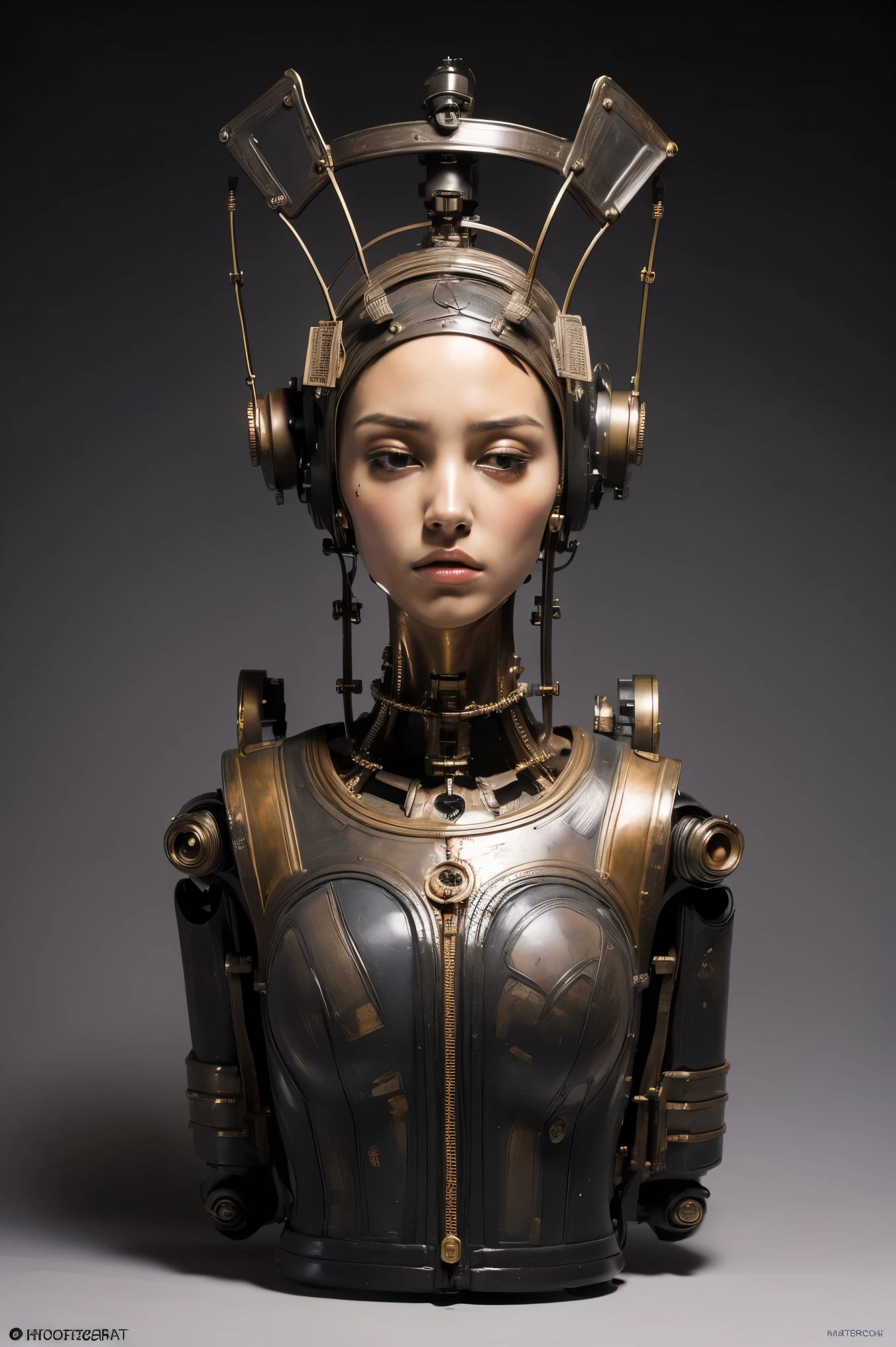(masterpeace), ((super real photography: 1.5)), ((photo realistic: 1.3)), (real photo), bust shot,
A Japanese girl, ((A young girl robot: 1.5)), under maintenance,
BREAK
headgear, ((real clear skin)), ((beautiful face: 1.5)), ((Super cute: 1.5)), ((well-balanced face)), downcast expression, ((close eyes)), longeyelashes, stunning big eyes, luscious glossy lips, short hair, ((blunt bangs)),
BREAK
(slender body: 1.3), petite bust,
BREAK
((big wing)), (jet pack unit: 1.5), High-Mechanic body, octane rendering, Super Detailed machine, a thousand of cables,
BREAK
A bold and aggressive pose, ((bust shot: 1.3)), cinema quality, professional photograph, (real movie scene: 1.5), (Bright Light: 1.2), Eye-Level Shot, wide lens, (fujifilm 35mm), (film photo), RAW, Excessive Embellishment, UHD,
BREAK
anatomically correct, textured skin, best quality, 8k