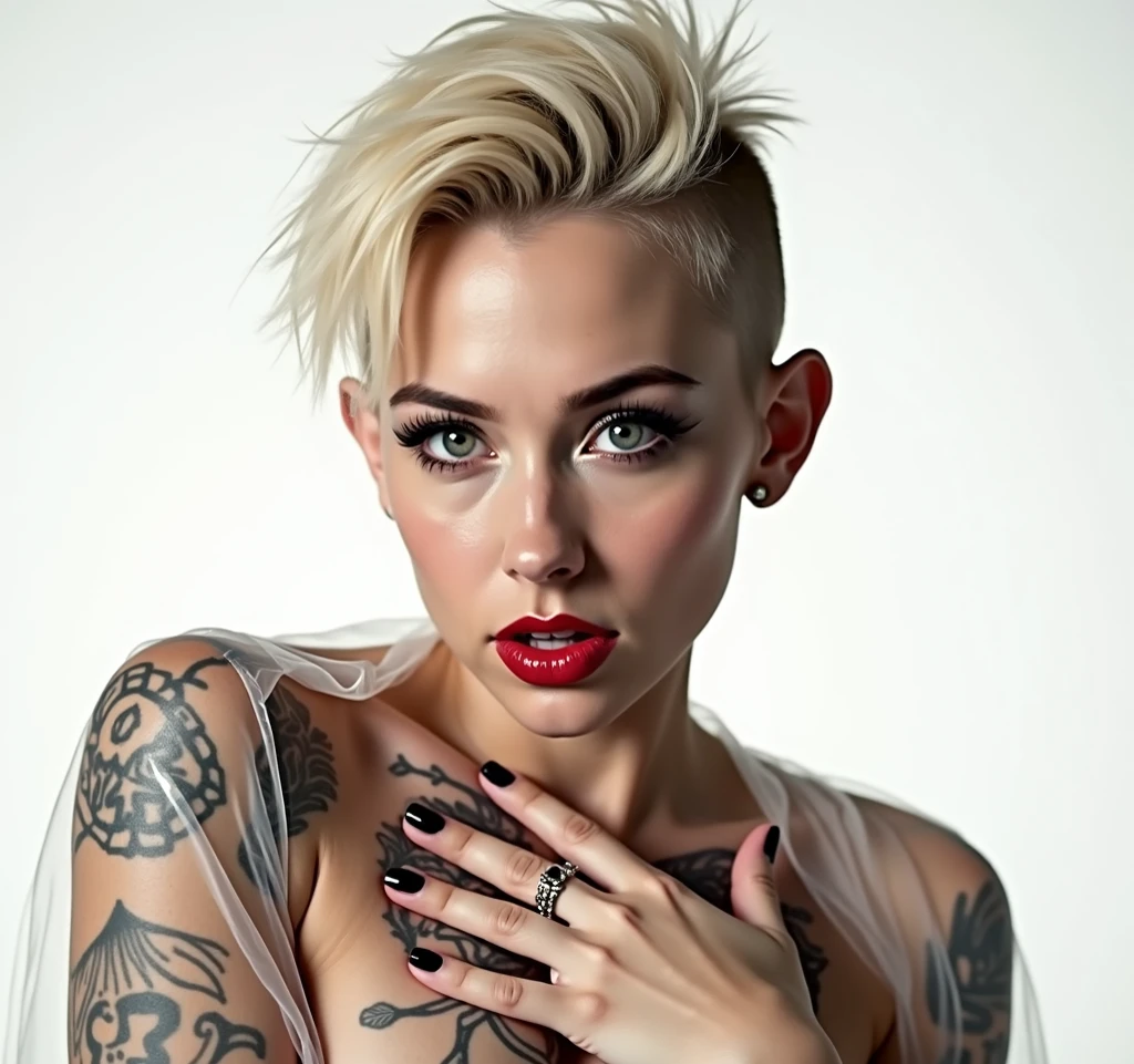 score_9, score_8_up, score_7_up, score_6_up, zPDXLrl,
modelshoot style, (extremely detailed 8k wallpaper), a photo of a
stunningly beauty beautiful young woman, model face, busty, amazing body, platinum_blonde_hair, Pixie cut, from_side, looking_at_viewer, ,
Intricate, High Detail, dramatic