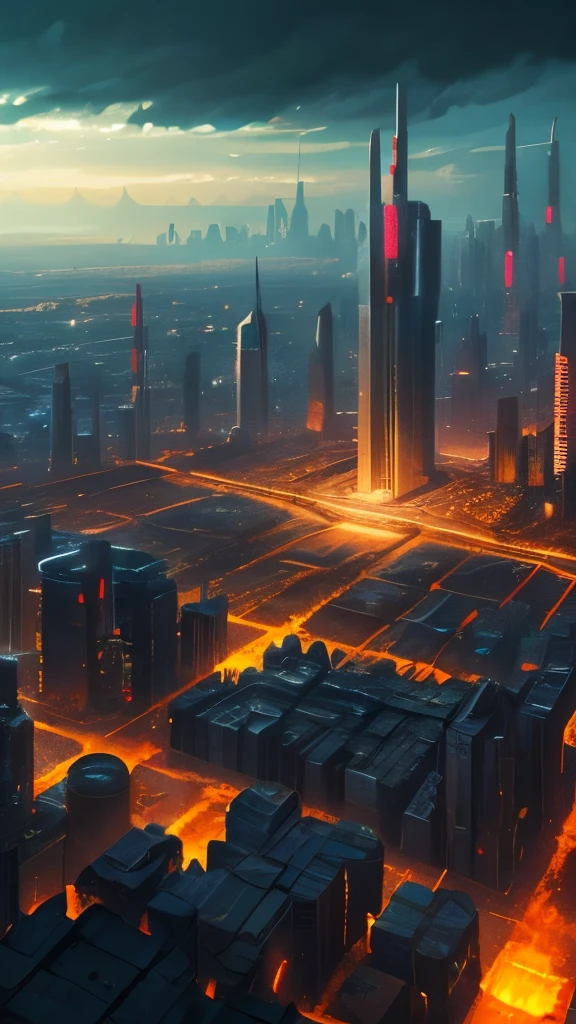 futuristic city with a massive tower and a massive bridge, a detailed matte painting inspired by James Paick, cgsociety contest winner, digital art, big and structured valhalla city, ancient sci - fi city, in fantasy sci - fi city, aerial view of a cyberpunk city, sci - fi city, sci fi city, huge futuristic temple city, dystopian cyberpunk city