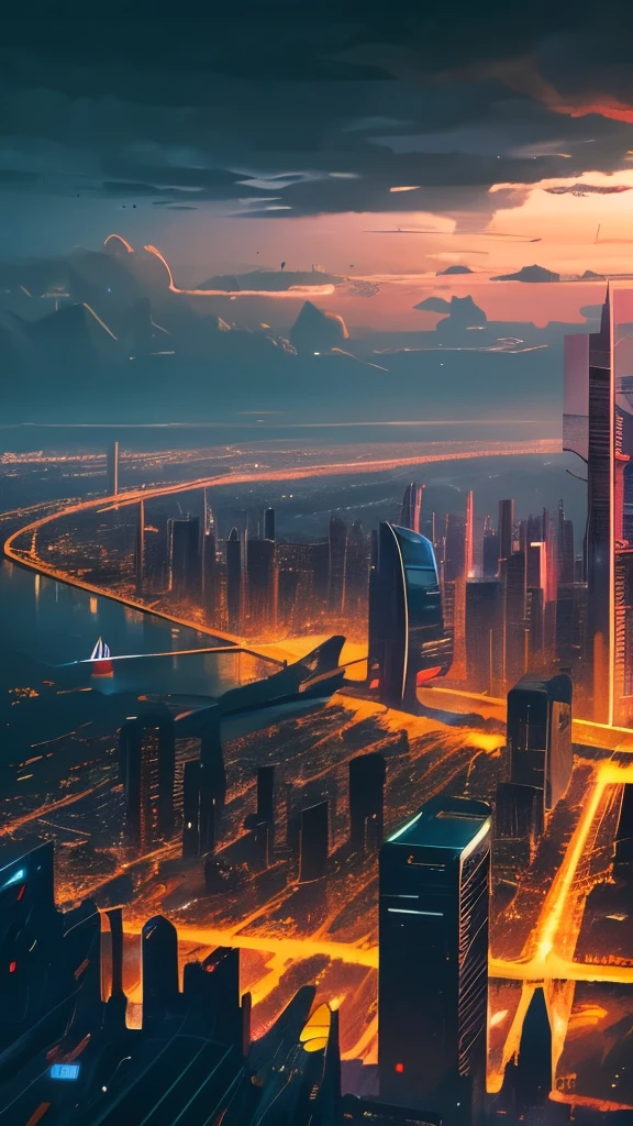 futuristic city with a massive tower and a massive bridge, a detailed matte painting inspired by James Paick, cgsociety contest winner, digital art, big and structured valhalla city, ancient sci - fi city, in fantasy sci - fi city, aerial view of a cyberpunk city, sci - fi city, sci fi city, huge futuristic temple city, dystopian cyberpunk city