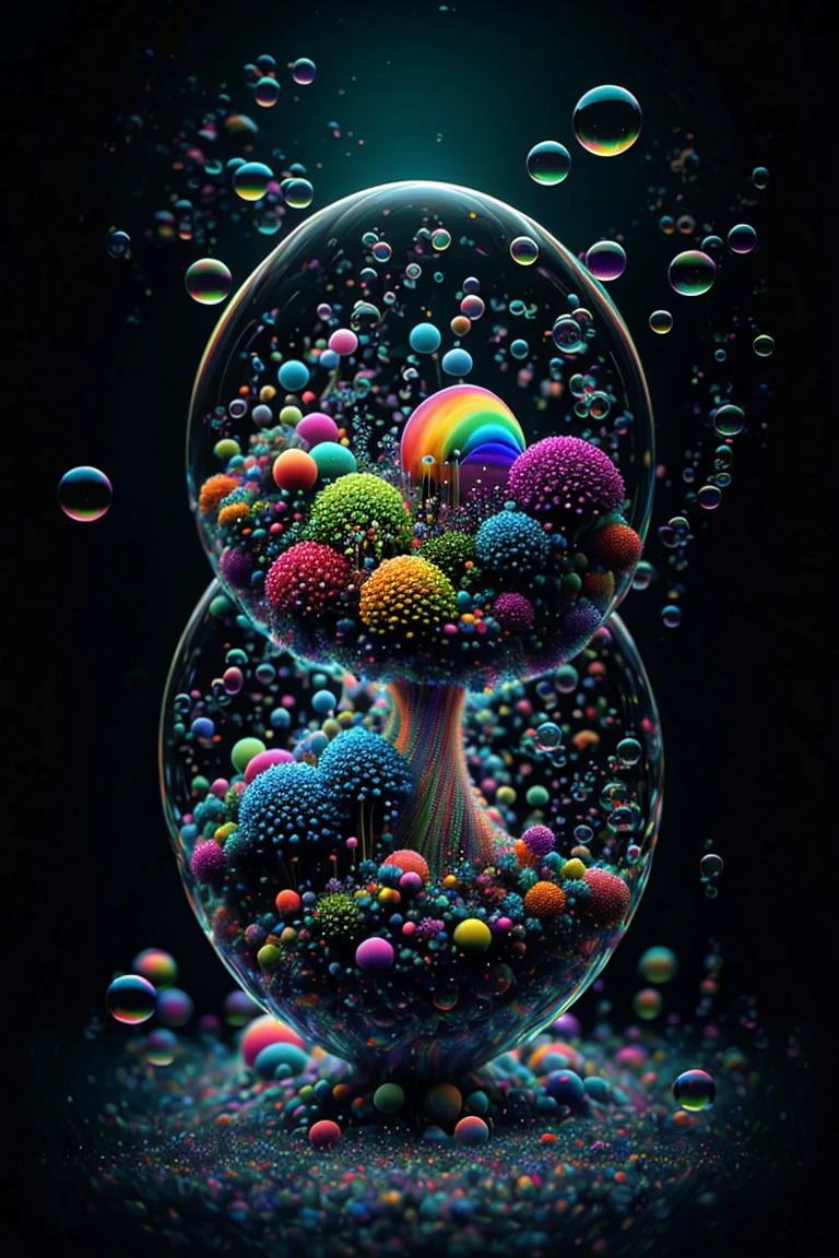 A close up of beautiful bubbles floating on top of each other, LSD, DMT imagery. octane render, psychedelic droplets of water, abstract liquid, and intricate rainbow art. octane render, black 3d fluid simulation,  ethereal bubbles, swirling liquids, and highly detailed, octane render, reflective rainbow bubbles, twisted colors inside of glass spheres, Psilocybin Dream inside an amazing image of light emerging from colors in a shimmering glass morphing out of colors, bright neon and fluorescent colors,very bright, vibrant colors, perfectly formed and symmetrical reflective bubbles and spheres, attention to detail with these beautiful bubbles and spheres, Extreme Hallucinations in a gorgeous piece of  psychedelic digital artwork, Stunning, pixel art, tripped out colors, 4d mandelbulb psychedelics, glass like psychedelic landscape, intricate rainbow environment, psychedelic underwater brightness and glow with neon colors, glowing colors twist inside of translucent glass spheres and bubbles with light and color reflecting off of both in bright fluorescent colors, psychedelic trip, fluorescent and neon aesthetic, psychedelic vibrant colors, bright psychedelic paint splattered backgrounds,swirling spirals and vortex, bright vibrant colors popping out from 3d glass spheres, Rotational Symmetry, Pixel Assets, Portrait photography, Surrealism, Photorealistic, Hyperdetailed, Glass Morphism, Digital Art, Sparkle, Optical Illusion, Glowing Light, Reflective Light, Overexposure, Backlighting, Depth Of Field, Spheres and bubbles show perfect Symmetry, UHD, High Details, High Quality, Super Detailed, Full Focus, Awe inspiring, Shockingly unique wallpaper art, Breathtaking, Indescribably Beautiful, Heaven sent images, Best Quality, Award Winning, MasterpieceA close up of beautiful bubbles floating on top of each other, LSD, DMT imagery. octane render, psychedelic droplets of water, abstract liquid, and intricate rainbow art. octane render, black 3d fluid simulation,  ethereal bubbl