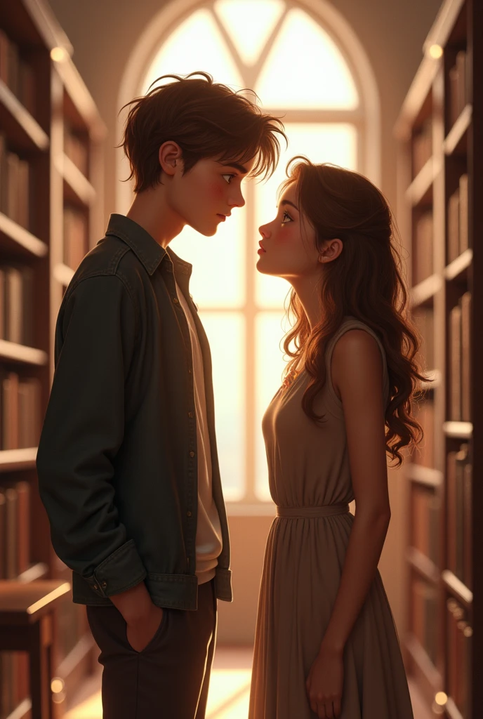 crie uma capa para meu livro digital, The story is about 2 teenagers who have a romance story.