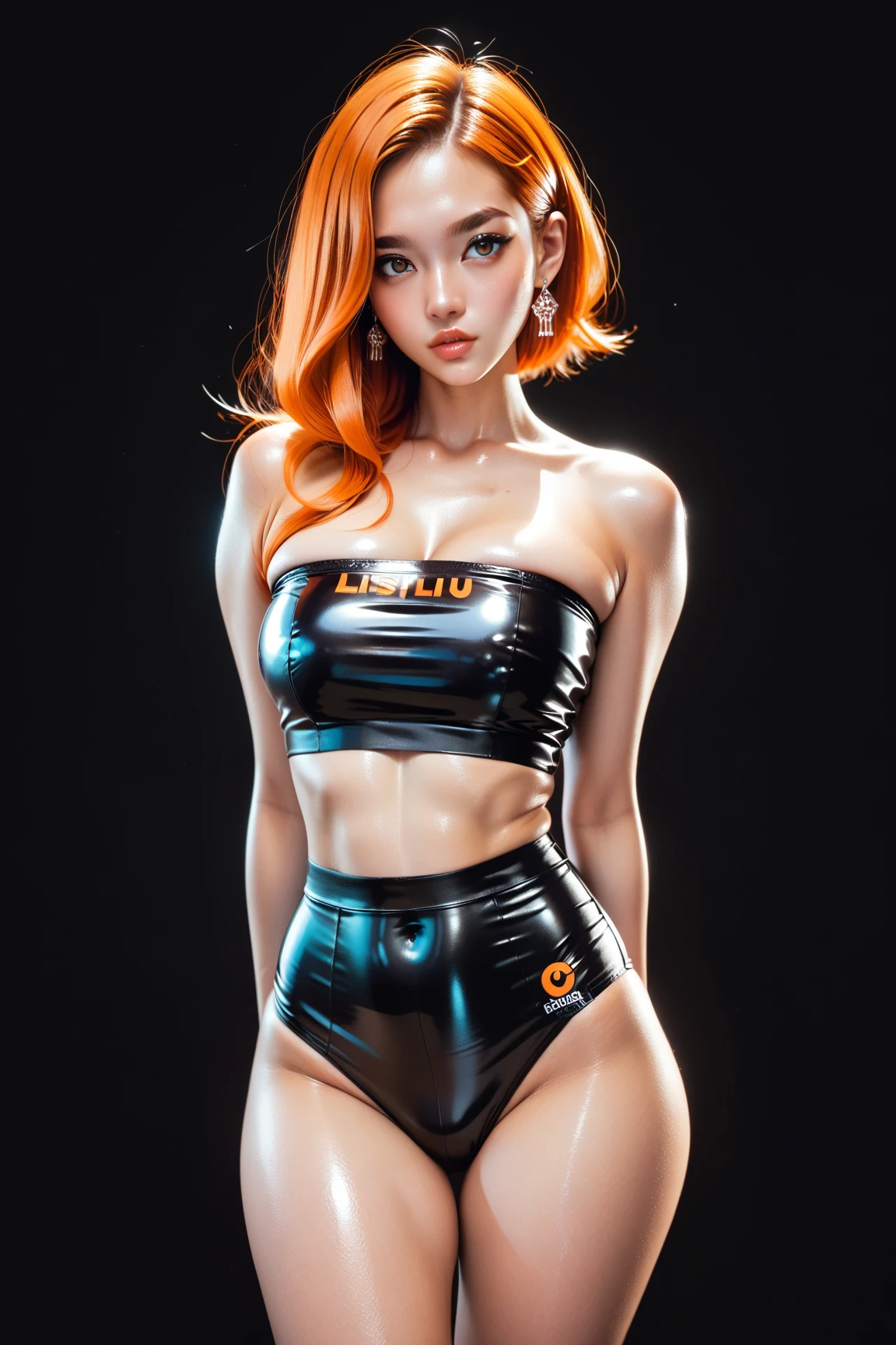 vector art, loose brush effect, artwork by Ilya Kuvshinov, artwork by WLOP, detail vector art, color shift, luminance, very bright warm faded pastel colors, perfect round buttocks, Riuko Matoi posing, luminous, warm copper hair, pale, blue eyes, vector art, hazed out, artwork by Ilya Kuvshinov, orange-pink pastel posters background
