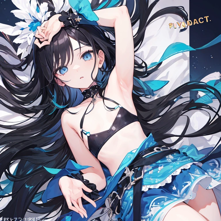 Swimwear、girl、White background、look up、Shy pose