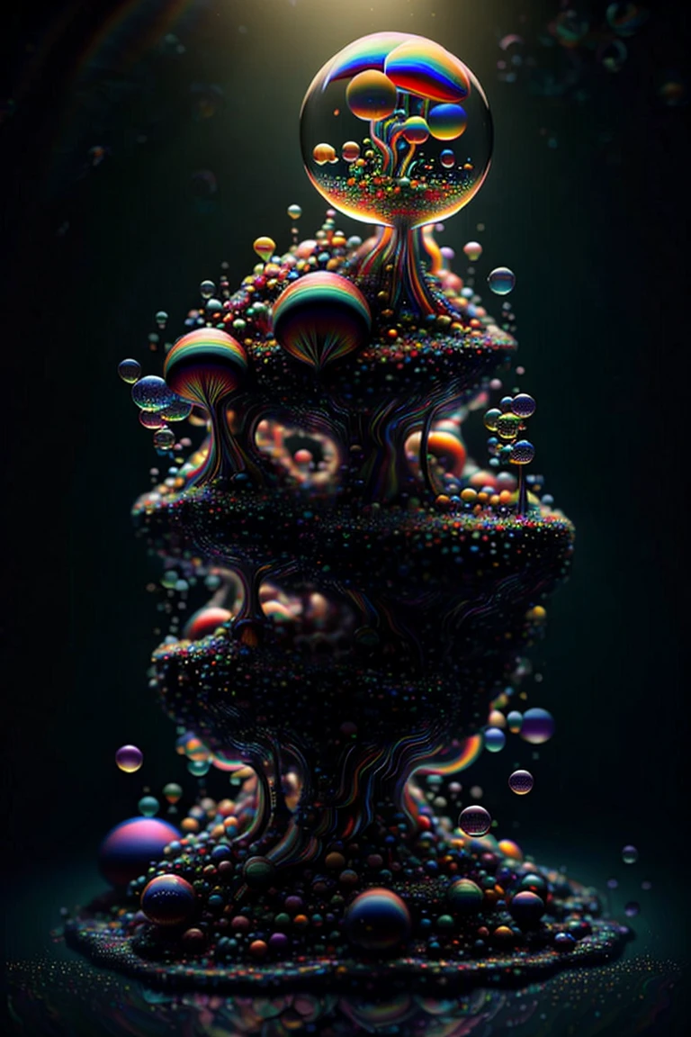 A close up of beautiful bubbles floating on top of each other, Glowing Nightmare, Glowing Runes_green Glowing Runes_pink,LSD, DMT imagery. octane render, psychedelic droplets of water, abstract liquid, and intricate rainbow art. octane render, black 3d fluid simulation,  ethereal bubbles, swirling liquids, and highly detailed, octane render, reflective rainbow bubbles, twisted colors inside of glass spheres, Psilocybin Dream inside an amazing image of light emerging from colors in a shimmering glass morphing out of colors, bright neon and fluorescent colors,very bright, vibrant colors, perfectly formed and symmetrical reflective bubbles and spheres, attention to detail with these beautiful bubbles and spheres, Extreme Hallucinations in a gorgeous piece of  psychedelic digital artwork, Stunning, pixel art, tripped out colors, 4d mandelbulb psychedelics, glass like psychedelic landscape, intricate rainbow environment, psychedelic underwater brightness and glow with neon colors, glowing colors twist inside of translucent glass spheres and bubbles with light and color reflecting off of both in bright fluorescent colors, psychedelic trip, fluorescent and neon aesthetic, psychedelic vibrant colors, bright psychedelic paint splattered backgrounds,swirling spirals and vortex, bright vibrant colors popping out from 3d glass spheres, Rotational Symmetry, Pixel Assets, Portrait photography, Surrealism, Photorealistic, Hyperdetailed, Glass Morphism, Digital Art, Sparkle, Optical Illusion, Glowing Light, Reflective Light, Overexposure, Backlighting, Depth Of Field, Spheres and bubbles show perfect Symmetry, Awe inspiring, Breathtaking, Indescribably Beautiful, Heaven sent images, Best Quality, Award Winning, MasterpieceA close up of beautiful bubbles floating on top of each other, LSD, DMT imagery. octane render, psychedelic droplets of water, abstract liquid, and intricate rainbow art. octane render, black 3d fluid simulation,  ethereal bubbl