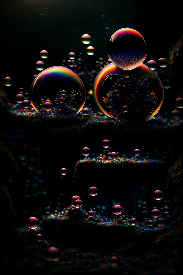 A close up of beautiful bubbles floating on top of each other, Glowing Nightmare, Glowing Runes_green Glowing Runes_pink,LSD, DMT imagery. octane render, psychedelic droplets of water, abstract liquid, and intricate rainbow art. octane render, black 3d fluid simulation,  ethereal bubbles, swirling liquids, and highly detailed, octane render, reflective rainbow bubbles, twisted colors inside of glass spheres, Psilocybin Dream inside an amazing image of light emerging from colors in a shimmering glass morphing out of colors, bright neon and fluorescent colors,very bright, vibrant colors, perfectly formed and symmetrical reflective bubbles and spheres, attention to detail with these beautiful bubbles and spheres, Extreme Hallucinations in a gorgeous piece of  psychedelic digital artwork, Stunning, pixel art, tripped out colors, 4d mandelbulb psychedelics, glass like psychedelic landscape, intricate rainbow environment, psychedelic underwater brightness and glow with neon colors, glowing colors twist inside of translucent glass spheres and bubbles with light and color reflecting off of both in bright fluorescent colors, psychedelic trip, fluorescent and neon aesthetic, psychedelic vibrant colors, bright psychedelic paint splattered backgrounds,swirling spirals and vortex, bright vibrant colors popping out from 3d glass spheres, Rotational Symmetry, Pixel Assets, Portrait photography, Surrealism, Photorealistic, Hyperdetailed, Glass Morphism, Digital Art, Sparkle, Optical Illusion, Glowing Light, Reflective Light, Overexposure, Backlighting, Depth Of Field, Spheres and bubbles show perfect Symmetry, Awe inspiring, Breathtaking, Indescribably Beautiful, Heaven sent images, Best Quality, Award Winning, MasterpieceA close up of beautiful bubbles floating on top of each other, LSD, DMT imagery. octane render, psychedelic droplets of water, abstract liquid, and intricate rainbow art. octane render, black 3d fluid simulation,  ethereal bubbl