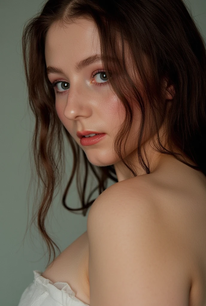 (((ultra realistic))) Photo, masterpiece, top quality, (pale skin), (Ultra detailed face and eyes:1.3), 1 girl, Adult, In Lifchik, ((Eye makeup, pink mascara)), ((large detailed lips)), ((pink wavy hair)), ((Stylish hairstyle)) , (Natural breasts), Slim waist. ((Posing, Hand on face)), photoshoot, Studio soft lighting, (The play of light and shadows), depth of field, bokeh, (special attention to skin detail: 1.2), Detailed leather texture, skin pores. (Warm atmosphere of the frame. color scheme - black, Yellow, Tons), ((Grunge style)) , UDR, ((Film grain)), ((rays)), (Glare), ((waist up portrait, close to the camera)) , ultra detialed,