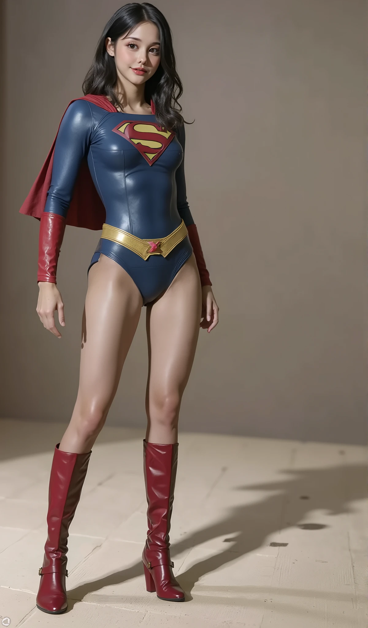 No background、(((Beautiful legs in black tights.)))、(((Legally express the beauty of your smile)))、((((Make the most of your original images)))、(((体にぴったりフィットするSupergirl Costume)))、(((Supergirl Costume)))、(((Beautiful hair with twin tails)))、(((suffering)))、(((Please wear thin black tights....、Wear red boots)))、((Best image quality、8k))、((Highest quality、8k、masterpiece:1.3))、(((Preserve background )))、Sharp focus:1.2、Beautiful woman with perfect figure:1.4、Slim Abs:1.2、Wet body:1.5、Highly detailed face and skin texture、8k