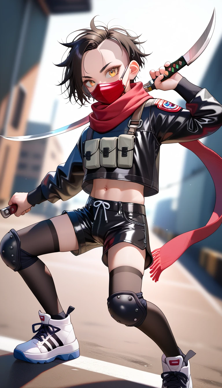 (masterpiece, top quality, best quality, highly detailed:1.2), 1girl, solo, photo of a tall sexy muscular catgirl standing and peeing on the ground, peeing self, having an accident, red rocky mountain, yellow sky, outdoors, standing, (((pee stream))), (((pee puddle))), pee stain, wet pants, black leather pants, black high-heeled combat boots, (red sleevless biker jacket), black fingerless gloves, white tank top, cleavage, no bra, blush, trembling, embarrassed, angry, golden cat bell collar, ((bullet belt)), red lipstick, black shoulder-length hair, black cat ears, black cat tail, yellow cat eyes, cat claws, ((muscles)), ((brown skin tone)), chaingun