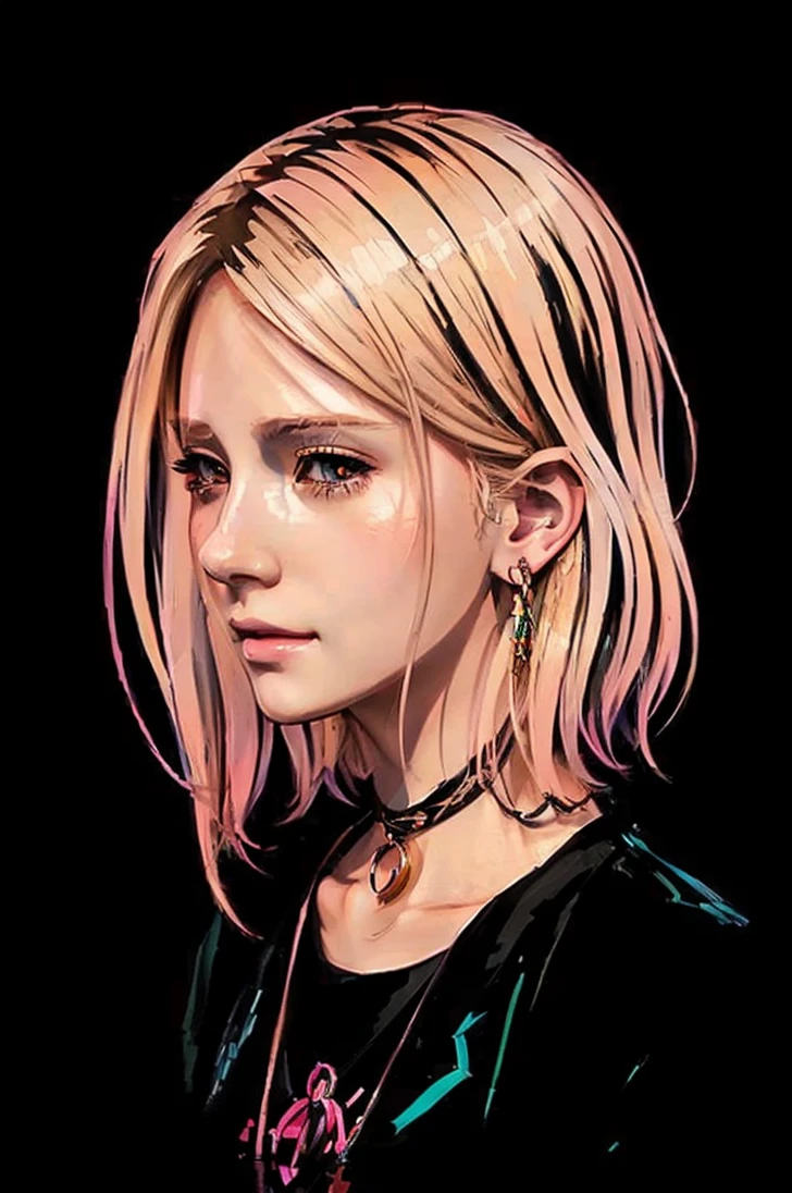  a woman with blonde hair and earrings in her ears and with a necklace, in the style of Bowater , detailed portrait of an anime girl, anime style portrait, Anime style digital art, anime portrait of a girl profile, Beautiful anime portrait, anime girl portrait, anime digital illustration,  stunning anime face portrait , 🤤 portrait of a girl, anime portrait of a girl, anime style digital art,   artistic portrait of characters  