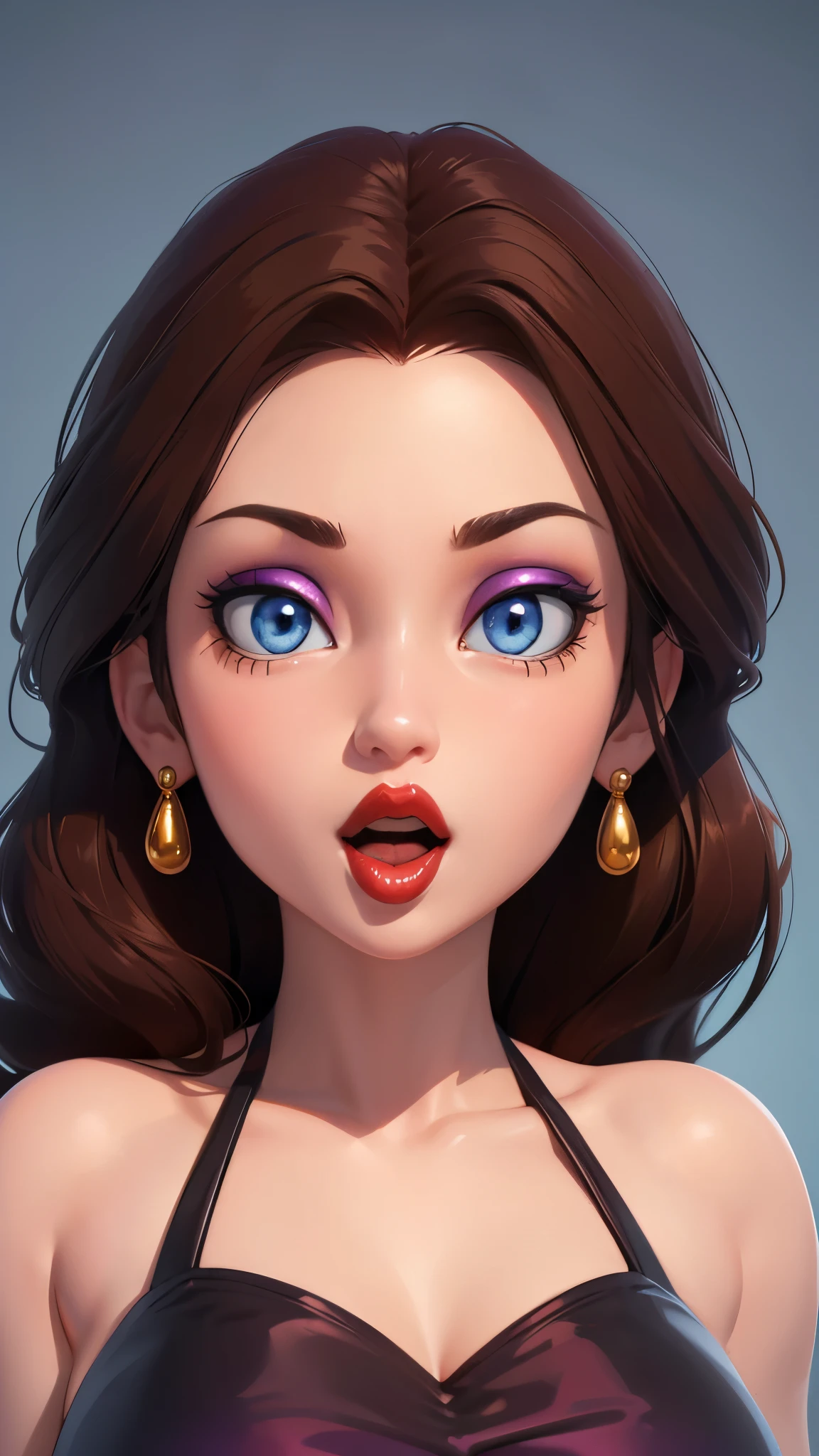 Must Piece, (Solo: 1.1), Perfect Face, (Bright Lighting: 1.2), Beautiful Eyes, Beautifully Detailed Face, Perfect Lighting, Absolutely necessary for the piece, Top Quality, () MILF, () 30 year old woman, red lips, lips, lipstick, red lips, thick lips
8K, high quality, animation, married woman, fair-skinned, beautiful, beautiful face, beautiful, bright, highlights in eyes, sexy, beautiful line drawing.Brown hair color, dark facial make-up, dark purple eyeliner, blue eyes, ((depicting head only)), simple background, open mouth, (tongue out),((tongue in cheek))(Big tits) Large breasts,