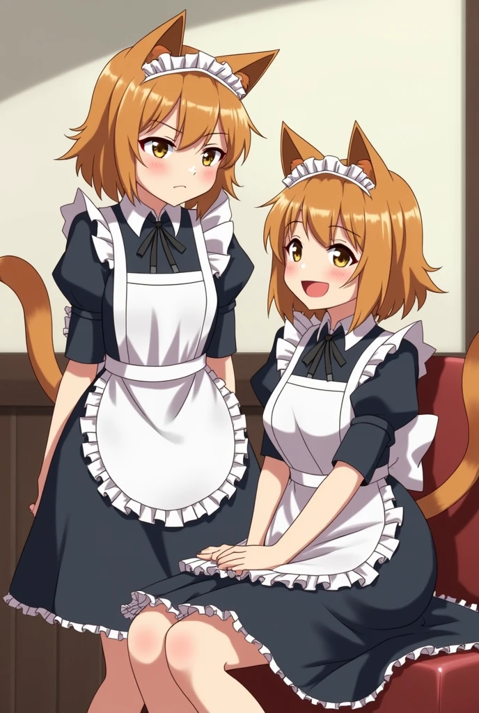 <lora:40hara_pony_v2:1> score_9, indoors, living room, curtains, window, backlighting, mother and daughter, source_anime, 2girls, hug,
2girls, maid, legwear, stockings, black hair, black maid uniform, maid headdress, looking at viewer, thigh highs, ribbons, short hair, blue eyes, uniform, accessory, standing, hug
2girls, cat girl, cat tail, cat ears, solo, text on shirt, collar, blonde hair, topwear, looking at viewer, white shirt, teal eyes, inner ear fluff, clothed, green eyes, :3, smile, chibi, hug