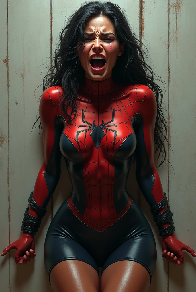 Spider-Woman Gwenda,Real Human,cruel,tmasterpiece,White stockings,