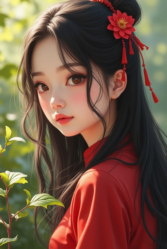 1girl,(((mature female))),chinese style, ancient china, sister,plum blossoms,((Green walls)),alling flower petals,(upper body, half body shot, caring), front shot, {best quality}, {{masterpiece}}, extremely detailed 8K wallpaper, {an extremely delicate and beautiful}, colorful, intricately detailed, Realistic, real, camera quality, (detailed depiction of clothes), cool white skin, (detailed depiction of blush), 1080p, sun, smooth light white hair,bright and silky skin ,super fine illustration, beautiful eyes, very fine light, fine glow, full body close-up,Hanfu,ru_qun,(closeup cleavage),