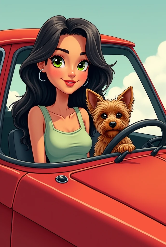 Create two sexy girls washing a car and they both have black hair and they are twins and they would both be wearing a tank top and short shorts and one of the girls would be getting soap on her breasts and the other would be twerking on the hood of the car