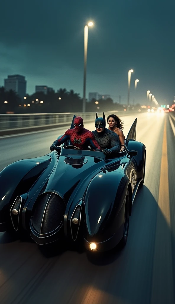 Batman in a jeep that Emilio says with sexy women

