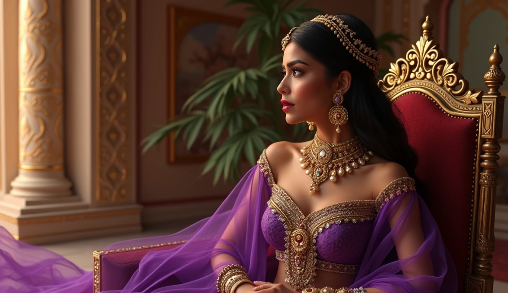 An 1800s theme cinematic photo of an enchanting and alluring woman, resembling Megan Fox, who exquisitely beautiful, in high-contrast, warm-toned digital photography, capturing the subtle dance of light on her porcelain skin. Her delicate features are rendered in lifelike precision, from the whisper-thin eyelashes to the full, rosy lips, against a backdrop of soft, gradient blues and purples, evoking a mystical, dreamlike atmosphere. Vibrant crimson accents adorn her luxurious, flowing attire, imbuing the scene with a sense of opulence and mystique, as her piercing emerald gaze beckons the viewer into her intimate, mystical realm.