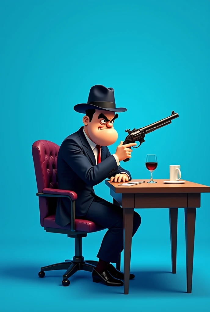4k, realistic, very detailed, bald and fat man, with a small mustache and a cigar. It's at a messy poker table, with empty cans sprinkled