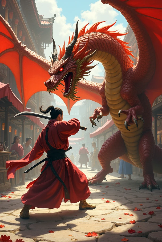 Dragon made of pure fire turned slightly to the right, made of pure fire, facing slightly to the right, close up, red dragon, dragon extremely close to the viewer, open mouth, Chinese Dragon,
