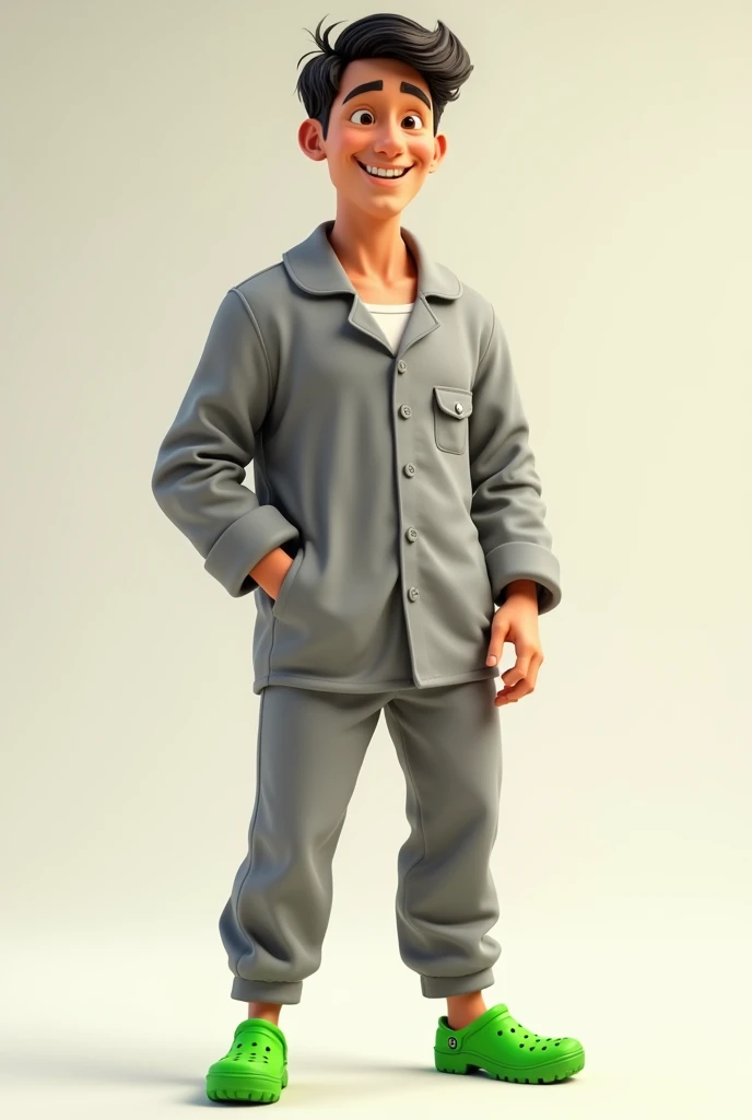 a bald male character cartoon dress shirt, white background standing, like, without hair