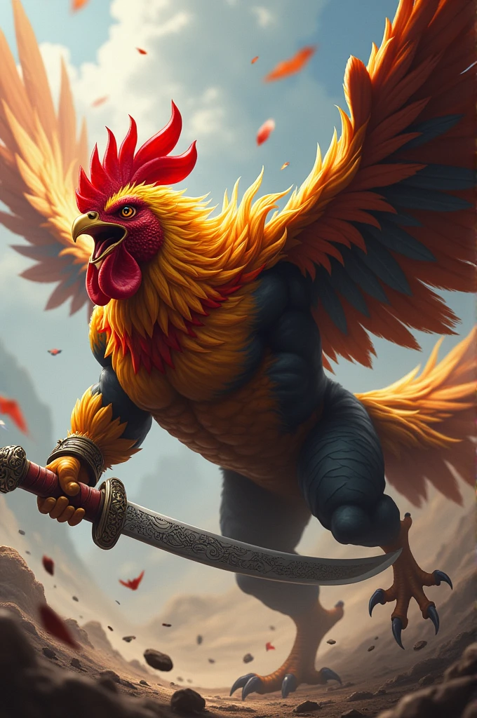 ((masterpiece,best quality)),best res, ((transparent background))El gallo is an actual full bodied , full feathered rooster and is the leader of a Mexican gang of banditos in the early 1900s, he is well groomed but dusty and is brownish-red feathered with a over-stylized large plume of tail feathers and a big, admirable, manly, Mexican mustache, dressed only in old-timey, Mexican bandito gear (thick, worn, brown leather bullet straps crossed over his chest and traditional pistola belt around his wAIST of the same style, and spurs) and stands intimidatingly at an angle with one foot forward in front of a 100% transparent background with a mildly angry, cocky expression, chin up, looking down from the slightly upward point of view of the viewer