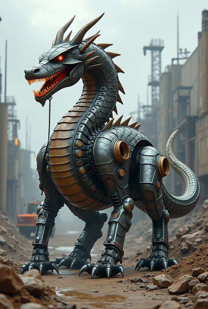 metallic dragon like robot