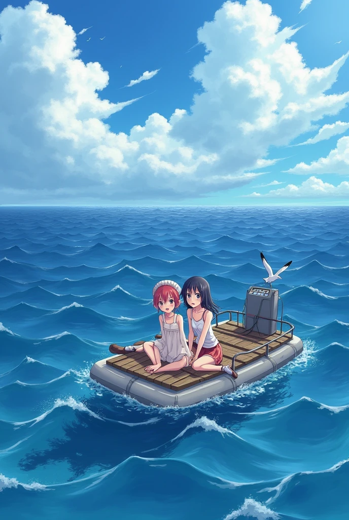 Anime girls at the beach