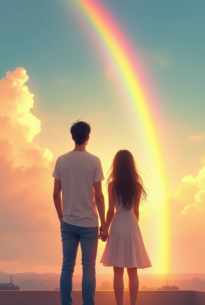 masterpiece,best quality,hires,absurdres,extremelly realistic,4k,1girl and 1boy,standing,cinematic light,back light,