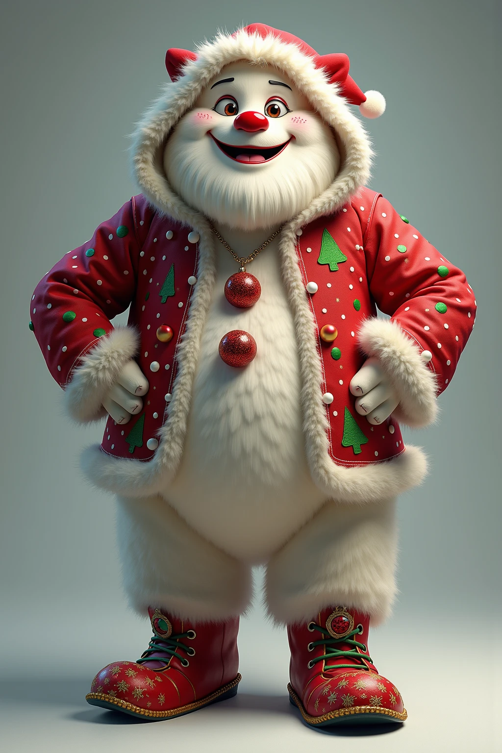 ral-santa, cute monster santa, a cute cartoon animal dressed in a santa outfit, pocket monster <lora:ral-santa-sdxl:1>