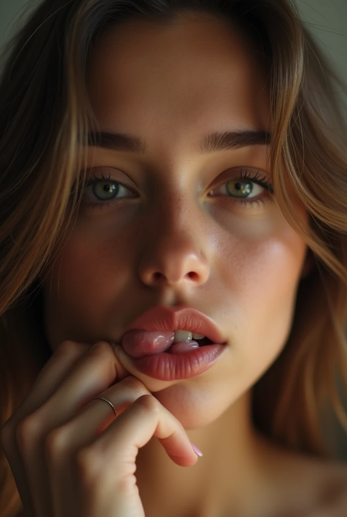 A nude girl sucking my penis
