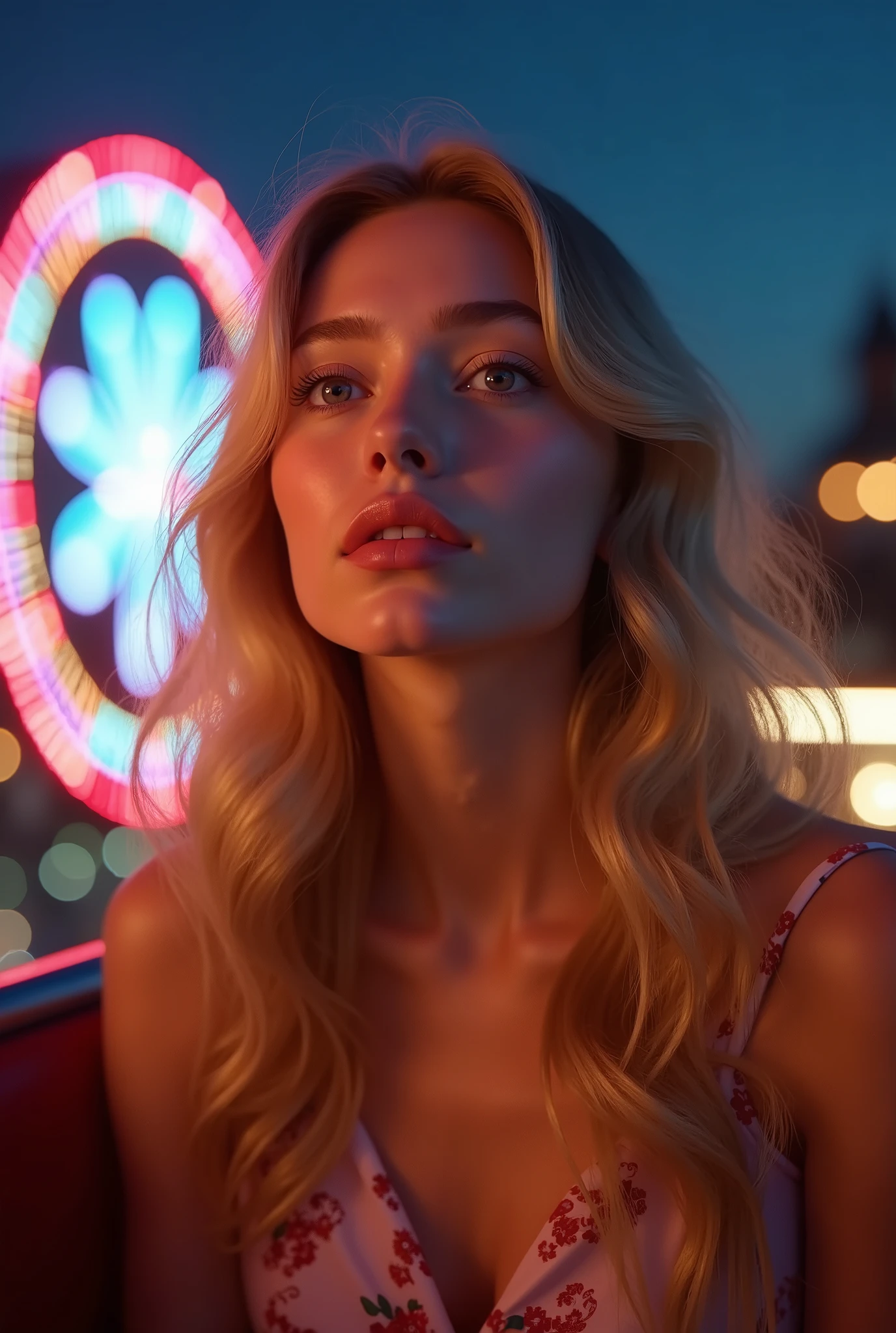 polaroid photo, night photo, photo of 24 y.o beautiful woman, pale skin, bokeh, motion blur