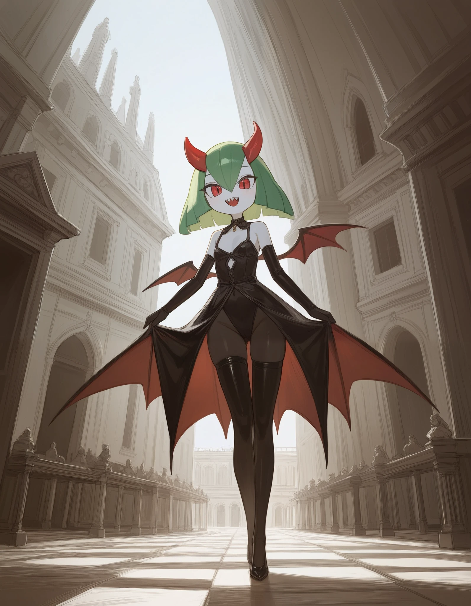 <lora:darkWillowDota2WIPNSFW_v02WIP5epoch:1>mireska dark willow, dota 2, dark willow, best quality, masterpiece, 1girl, black wedding dress,black dress, veil, (castle background), hand on hip <lora:samdoesartsSamYang_offsetRightFilesize:0.8> sam yang, smile