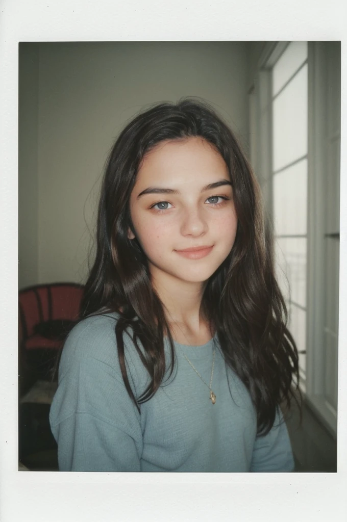 portrait of a beautiful cute girl, fujifilm-instax-mini-v1beta, polaroid