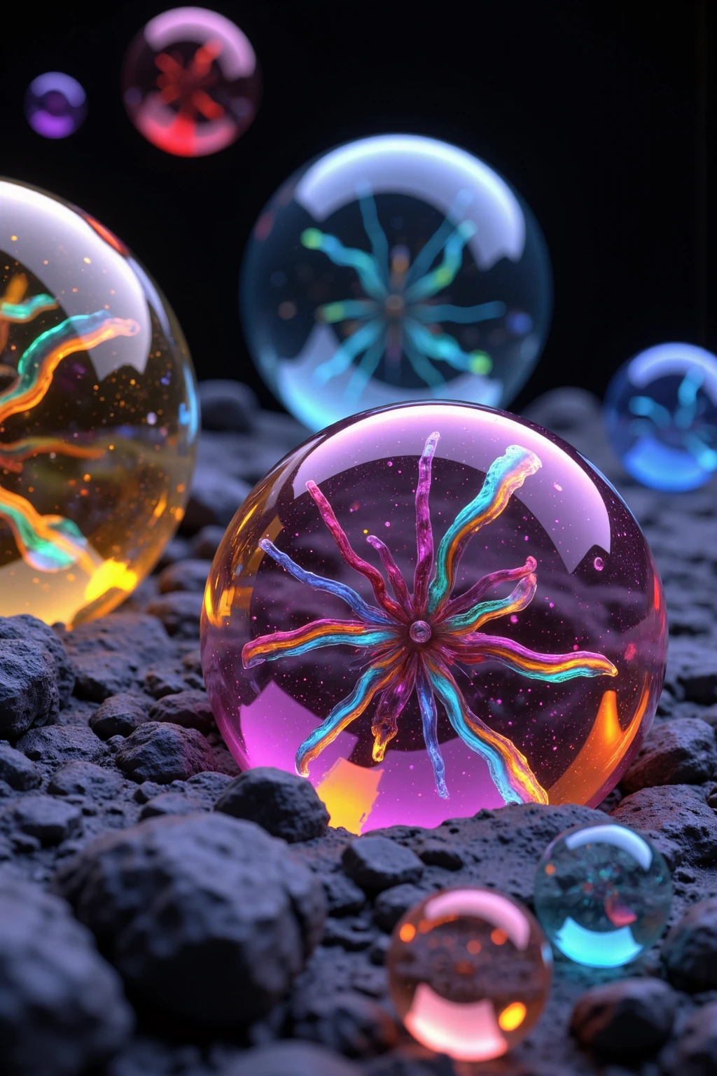 A close up of beautiful bubbles floating on top of each other, Glowing Nightmare, Glowing Runes_green Glowing Runes_pink,LSD, DMT imagery. octane render, psychedelic droplets of water, abstract liquid, and intricate rainbow art. octane render, black 3d fluid simulation,  ethereal bubbles, swirling liquids, and highly detailed, octane render, reflective rainbow bubbles, twisted colors inside of glass spheres, Psilocybin Dream inside an amazing image of light emerging from colors in a shimmering glass morphing out of colors, bright neon and fluorescent colors,very bright, vibrant colors, perfectly formed and symmetrical reflective bubbles and spheres, attention to detail with these beautiful bubbles and spheres, Extreme Hallucinations in a gorgeous piece of  psychedelic digital artwork, Stunning, pixel art, tripped out colors, 4d mandelbulb psychedelics, glass like psychedelic landscape, intricate rainbow environment, psychedelic underwater brightness and glow with neon colors, glowing colors twist inside of translucent glass spheres and bubbles with light and color reflecting off of both in bright fluorescent colors, psychedelic trip, fluorescent and neon aesthetic, psychedelic vibrant colors, bright psychedelic paint splattered backgrounds,swirling spirals and vortex, bright vibrant colors popping out from 3d glass spheres, Rotational Symmetry, Pixel Assets, Portrait photography, Surrealism, Photorealistic, Hyperdetailed, Glass Morphism, Digital Art, Sparkle, Optical Illusion, Glowing Light, Reflective Light, Overexposure, Backlighting, Depth Of Field, Spheres and bubbles show perfect Symmetry, Awe inspiring, Breathtaking, Indescribably Beautiful, Heaven sent images, Best Quality, Award Winning, MasterpieceA close up of beautiful bubbles floating on top of each other, LSD, DMT imagery. octane render, psychedelic droplets of water, abstract liquid, and intricate rainbow art. octane render, black 3d fluid simulation,  ethereal bubbl