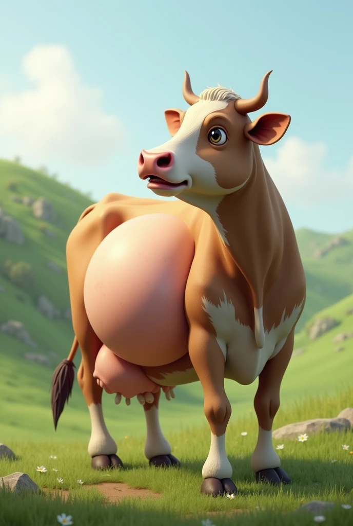 black Tauren, hyper breasts, saggy tits, massive tits, colossal tits, large hooves, long cow tail, big cow horns, stables, hyper nipples, hyper areola, tall, puffy nipples, detailed eyes, dog pussy, thick thighs, high definition eyes, thick hooves, blushing, looking at viewer, ass facing viewer, tight asshole, lifted tail, green eyes, bending over, hands on hips, blushing, puffy pussy, bovine snout, huge ears, licking lips, black fur, presenting pussy