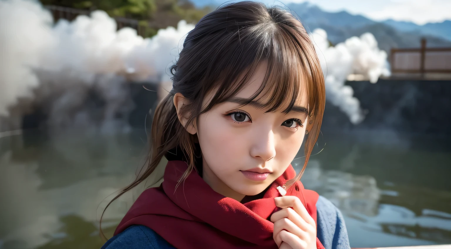 1 girl, coat, hood, Jacket, ((duffle coat)), down Jacket, lips, lipstick, Plaid, Plaid_skirt, realistic, skirt, alone, Are standing, highest quality, photorealistic, masterpiece, 8K, High resolution, alone, (((woman))), (Medium chest), ((looking at the viewer)), (looking at the camera), (short hair), (professional lighting, Bokeh),Angle seen from above, highly detailed face, Fashionable and trendy atmosphere, Japan, street, garden, river, cherry blossoms, cherry blossoms blossom, ((daytime)), (portrait:0.6), seductive smile, nice, floating hair, (particles of light, Lens flare, glowing particles:0.6), (dynamic pose:1.2), soft lighting, brown hair, whole body, narrow face, smile, camera,